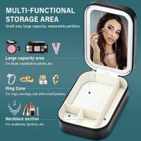 Espejo de maquillaje con luz, bolsa de almacenamiento de cosméticos con espejo LED | Bolsa de maquillaje portátil-3 colores con bolsa de maquillaje brillante, bolsa de maquillaje de viaje rosa - details 3