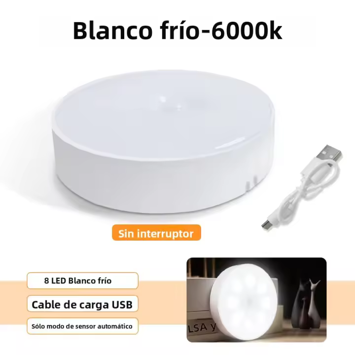 4pcs Luz Nocturna LED Recargable Con Sensor De Movimiento Para Decoración De Pared Dormitorio Cocina Armario Luz Nocturna Para Niños - 1