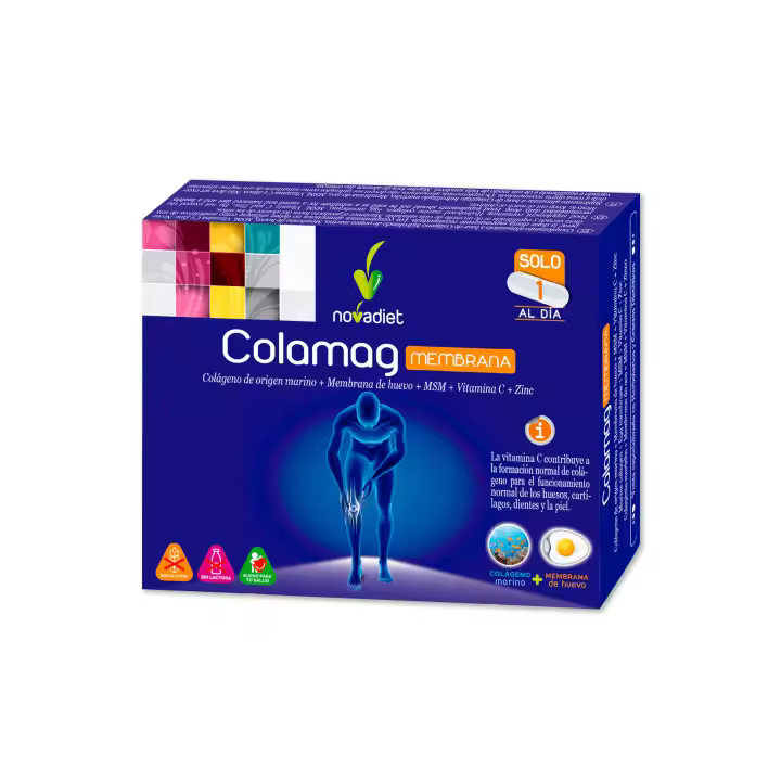Novadiet COLAMAG MEMBRANA 30 capsulas con Colágeno Marino, Membrana de Huevo, Vitamina C y Zinc - 1