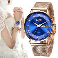 Reloj De Mujer LIGE Moda Ultrafino De Lujo Con Correa De Malla Cronógrafo Cuarzo Deportivo Casual Fecha Resistente Al Choque Manos Luminosas Agua Resistente - details 17