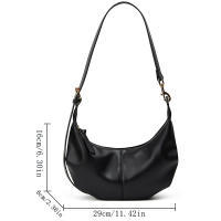 Bolso De Mano Para Mujer Estilo Moderno Con Pliegues Ajustable Correa Color Negro Y Otoño Blanco Adecuado Para Uso Diario - details 6