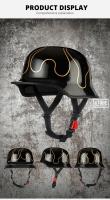 Casco Moto Retro Clásico Alemán Para Hombres Y Mujeres Apropiado Para Motocicletas Material ABS Medio Cabeza DOT Aprobado - details 14