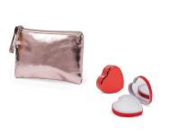 Lote de 10 Bálsamos de Labios Corazón con Espejo y Monedero en Plata, Oro Rosa - Regalos para Invitadas de Boda, Aniversarios, Comuniones y Bautizos - details 1