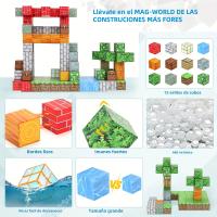 Juego De Construcción Magnético 102 Piezas Set De Bloques De Construcción Magnéticos Montessori Juguetes De Pila Mágica Regalo De Navidad Para Niños - details 1