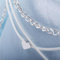Pulsera De Tela De Ancleta Para Mujer En Color Plata Bohemia Con Forma De Corazón Moda Para Playa Joyería De Pieza Única - details 6