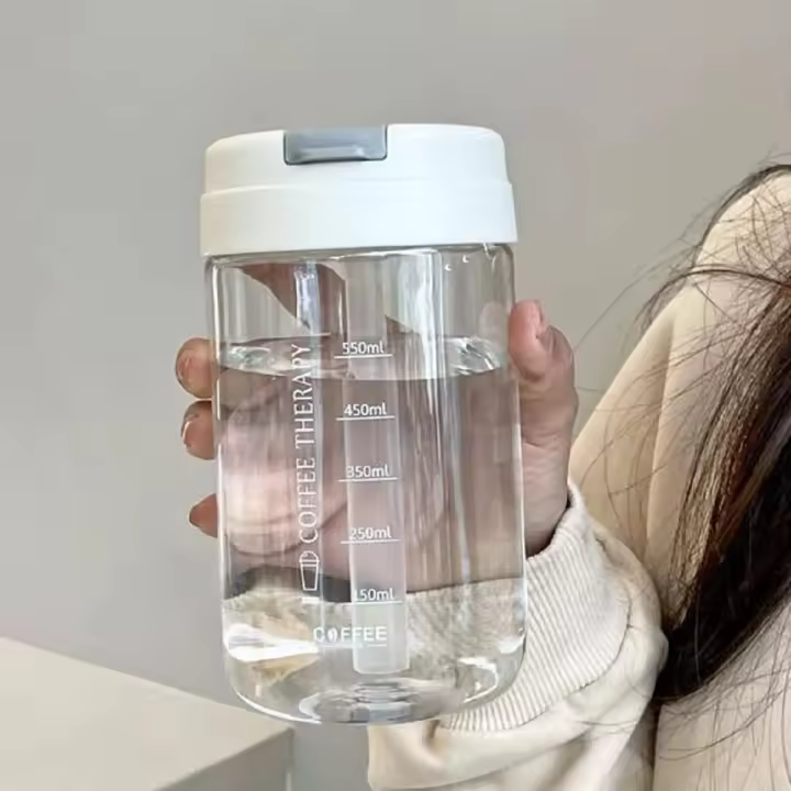 Botella De Agua Transparente 550ML Para Niñas Botella Portátil Para Exteriores Reutilizable Material Plástico Instructions De Limpieza Lavado a Mano - 1