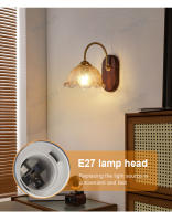 Lámpara De Pared Minimalista Nórdica Luz De Dormitorio Lámpara Retro Estadounidense Para Sala De Estar Pasillo Material De Madera Sólida Y Vidrio Transparente - details 4