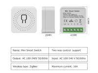 Interruptor Inteligente WiFi Zigbee 3.0 Mini 16A 2.4G DIY Automático Módulo Con Control Bidireccional Compatible Con Alexa Google Home Alice - details 12