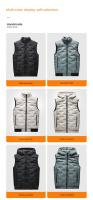 Chaleco Sin Mangas Para Hombre Con Capucha Cuello Erguido Multicolor Caliente Otoño Invierno Casual Zipper Estilo Regular - details 1