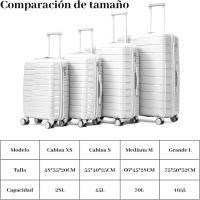 Maletas de Viaje Trolley Rígida, Equipaje de Mano,Maleta de Cabina Rígida Polipropileno con 4 Ruedas Dobles 360° y Cierre de Combinación, Maletas de Viaje Pequeñas y Grandes Ligeras - details 1