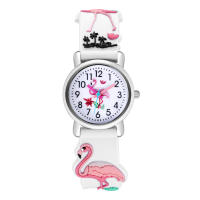 Reloj Infantil De Cuclillas Con Patrón De Flamenco Divertido Resistente Al Agua De Moda Y Casual Con Marcadores Arábigos Y Correa De Goma - details 11