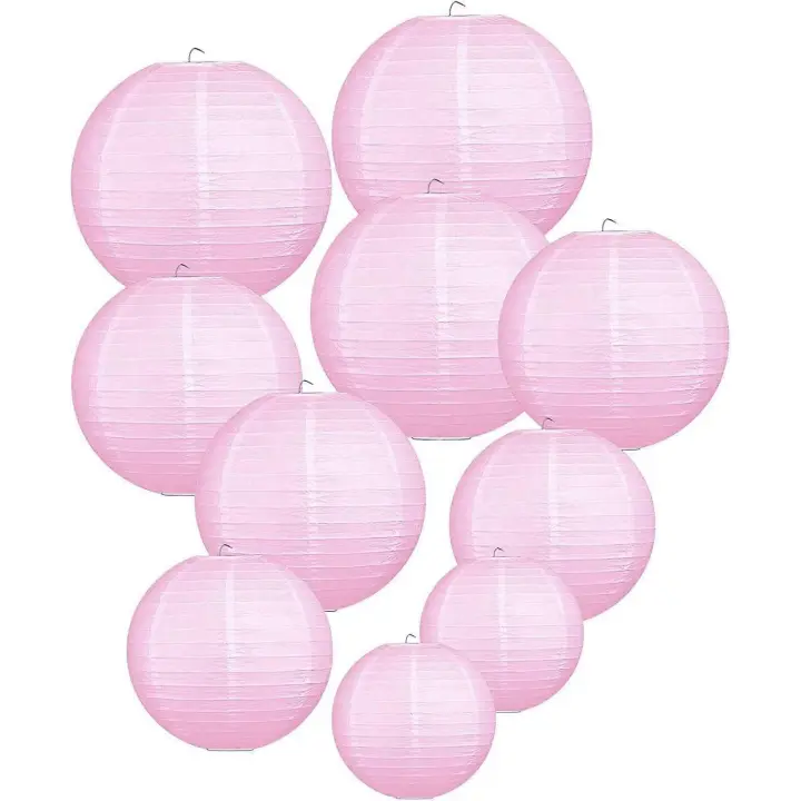 Linternas de papel 12 PCS (6 '/8'/10 '/12') linternas de papel redondas que cuelgan la sombra de las linternas de papel para la lámpara de boda, cumpleaños, decoración del partido - 1