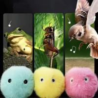 Juguetes Para Gatos Bolas Sonoras De Relleno EVA Peluche Suave Con Sonidos De Sapos Pájaros Y Grillas Accesorios Para Mascotas - details 0