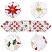 Decoración De Mesa Neutra Para Navidad Tela De Mesa De Lujo Con Encaje De Nogal 70x15 Pulgadas Impermeable Estilo Encaje Estampado Rayado - details 9