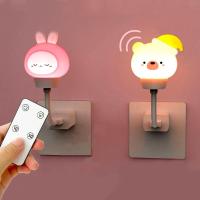 Lámpara Nocturna USB LED Para Niños Con Diseño De Oso Pollo Gato Control Remoto Decoración Para Dormitorio De Bebé Luz De Noche Animal ABS Sin Baterías Incluidas - details 0
