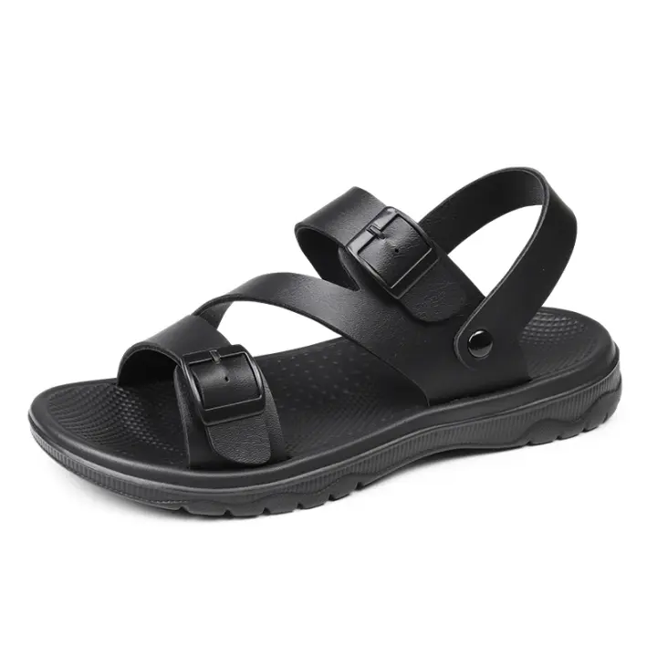 Sandalias De Verano Para Hombres Casual Deportivas Slipper PU Cuero No Esmerilado Antideslizante Transpirable Zapatos Romanos Playa Zapatos Del Jardín - 1