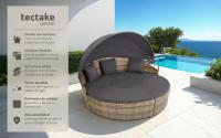 TECTAKE - Isla de ratán SANTORINI, Trenzado de poliratán de gran calidad y con protección UV, Estructura resistente y estable de acero, Combinable y versátil, con pinzas de unión - details 0