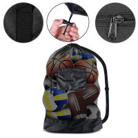 Bolsa De Red Extra Grande Para Baloncesto Con Cordón Y Bolsillo Cerrado Ideal Para Fútbol Voleibol Y Baloncesto Almacenamiento Deportivo - details 3