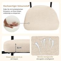 Conjunto de Mesa y sillas de Comedor con patas metálicas de Diseño y Sillas huecs de ante Cream, elegantes y cómodos para el comedor - details 3