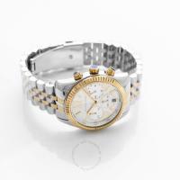 Reloj de cuarzo para mujer Esfera de reloj 38 mm Resistencia al agua 100 m Modelo de negocios Oro y plata Color-Block MK5955 - details 2