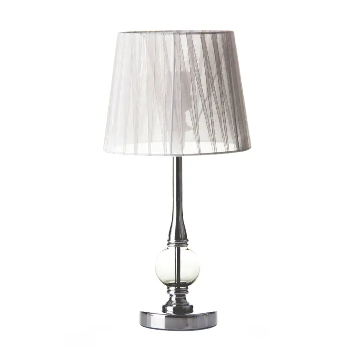 PLUSHOME - Lámparas de Metal y Cristal/Acrílico: Diseños en Blanco y Plata, Dimensiones desde 20x20x43 cm hasta 25x25x54 cm - 1