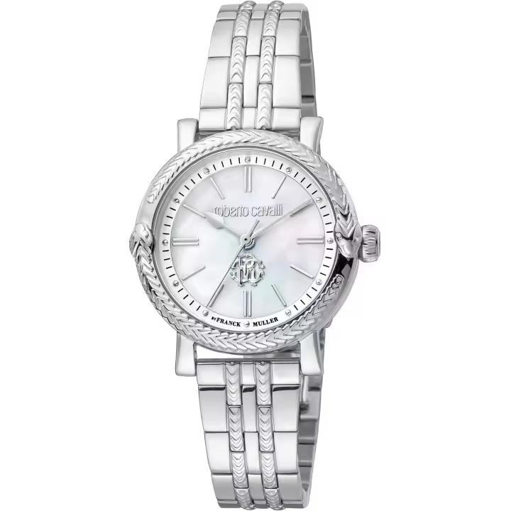 Reloj de pulsera Roberto Cavalli by Franck Muller - RV1L193M0041 correa color: Gris plata Dial Mother of Pearl Nácar Blanco antiguo Mujer - 1