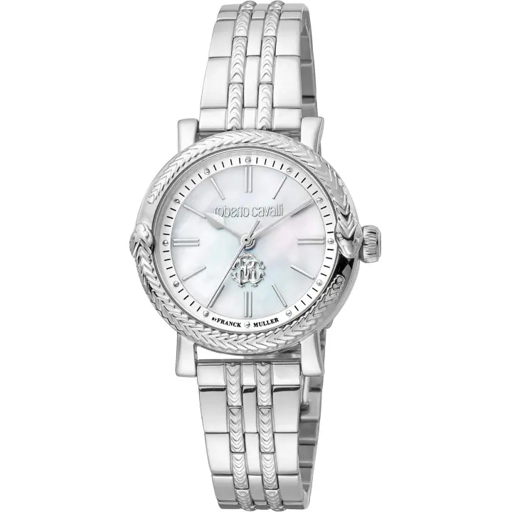 Reloj de pulsera Roberto Cavalli by Franck Muller - RV1L193M0041 correa color: Gris plata Dial Mother of Pearl Nácar Blanco antiguo Mujer - 1