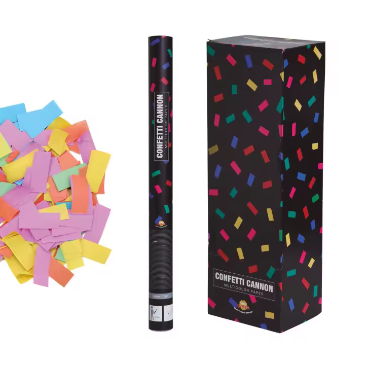 GUIRCA | Cañón de Confeti Multicolor para Fiestas, Cañón de Papel de 60 cm, Diseño Negro con Confeti de Colores, Ideal para Celebraciones y Eventos Especiales - 1