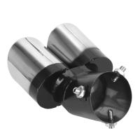 Decoración De Coche Tubo De Escape Cromado Universal Estilo De Automóvil Con Doble Salida Curva Acero Inoxidable Para Toyota Honda Nissan Y Más - details 2