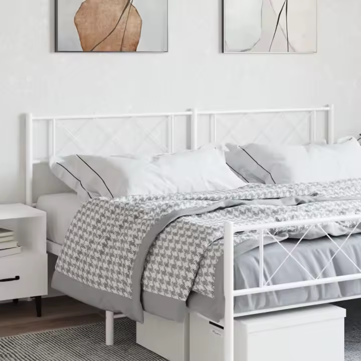 vidaXL Cabecero de metal blanco 160 cm - 1