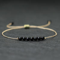 Pulsera De Bolas De 4mm Unisex Ajustable Chakra Obsidiana Ojos De Tigre Piedra Bohemia Pareja Cadena Brazalete Charm Unisex - details 8