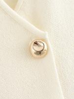 Conjunto De Vestido Para Mujer Estilo Británico Con Botones Metálicos Y Volante Hasta El Tobillo Traje De Invierno Elegante Y Temperamental - details 16