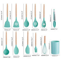 Set De Utensilios De Cocina De Silicona 12 Piezas Para Sartenes Antideslizantes Negro Resistente Al Calor Accesorios De Cocina Ecológicos Para Cocina - details 6