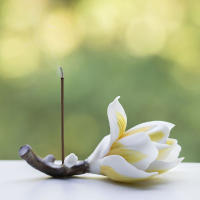 Soporte De Incienso De Magnolia Hecho a Mano En Cerámica Elegante Decoración Para El Hogar Uso Con Incienso De Palillo - details 5