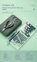 Nuevo Set De Tijeras Para Uñas De Acero Inoxidable Con Estuche Portátil Herramienta De Aseo Para Hombres Y Mujeres Verde - details 1