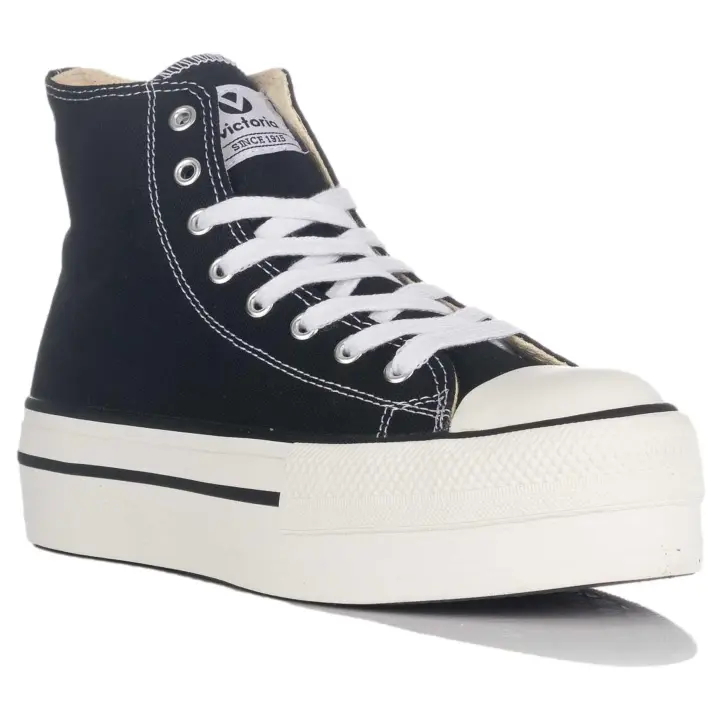Victoria Zapatillas Plataforma Lona Negra - 1