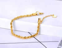 Pulsera De Acero Inoxidable Con Cadena De Enredado Para Hombres Y Mujeres Lokaer Estilo Hip Hop/Rock Plataforma De Fiesta Bangle B21138 - details 3