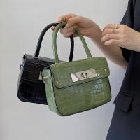 Bolso Cuadrado Pequeño Para Mujer Con Patrón De Cocodrilo Moda Versátil De Alta Gama Bolso De Mano De Hombro Y Cruzado - details 0
