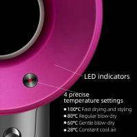 Secador de pelo sin hojas de alta potencia, temperatura constante de 3 niveles, 5 boquillas de recambios, alta velocidad, decidelio bajos, iones negativos, hogar y baño - details 1
