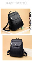 Mochila Para Mujer 2022 Nueva De Cuero Suave De Alta Calidad Banda De Hombro Arco Gran Capacidad Para Viajes Y Escuela Color Negro - details 9