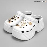 Sandalias De Tacón Alto Estilo Casual Con Patrón De Oso En Cuero Sintético Negro Y Blanco Diseño De Dibujos Animados X8809 - details 0