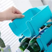 3 Pack Plastic Stackable Bottle Shelf,Refrigerator Organizer Kitchen Bottle Storage Rack Wine Holder Bottles Drinks Shelf Display Shelf - details 1