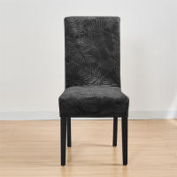 Cubierta De Silla De Velvet Suave 1/4pcs Para Banquete Y Hogar Anti Suciedad Elástica Con Diseño De Hojas Jacquard - details 17