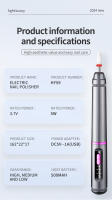 Molinillo de uñas portátil, molinillo de uñas eléctrico, herramienta removedora de molinillo de uñas recargable, negro - details 9