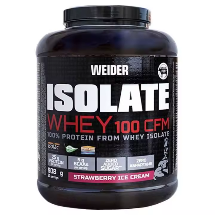 Weider Isolate Whey 100cfm 908gr Fresa Polvo - 1