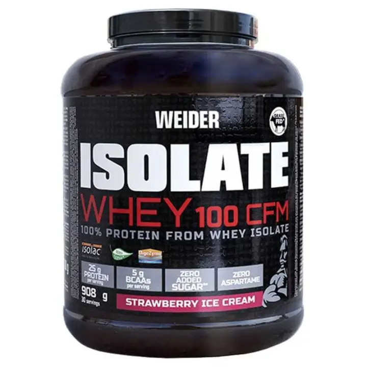 Weider Isolate Whey 100cfm 908gr Fresa Polvo - 1