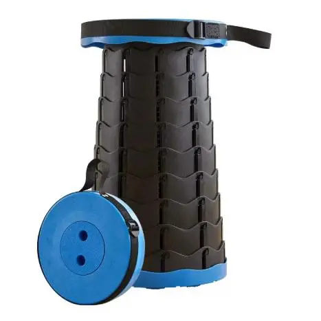 Taburete Plegable Portátil de Segunda Generación, Taburete Telescópico Ligero, Carga 550 LB, para Exteriores, Senderismo, Pesca, Barbacoa, Interior, Viajes, Fiestas, Altura Ajustable 6.5-45 cm - 1