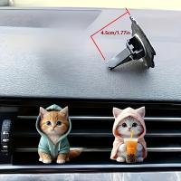 Aromaterapia De Gato Lindo En Acrílico Para Coche Fragancia Duradera Clip Para Ventilador Decorativo Y Aromaterapia - details 1