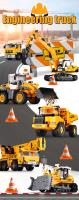 Bloques De Construcción Para Niños Camiones De Ingeniería Excavadora Bulldozer Grúa Vehículos Para Juegos Educativos De Ciudad Regalo Para Niños - details 0