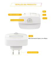 Lámpara Nocturna LED Con Sensor De Movimiento EU US Socket AC 85-265V Inducción Humana 3 Colores Enchufe En Pared Para Dormitorio Pasillo - details 2